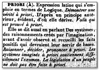 a priori academie francaise 1832